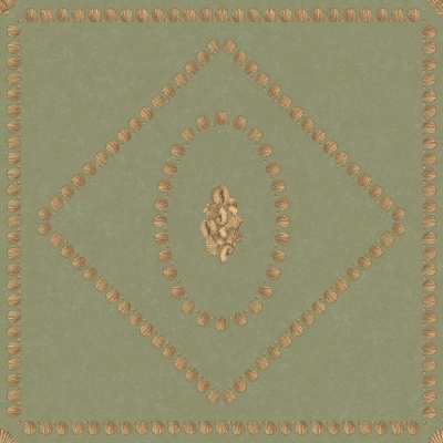Cole & Son Conchiglie Wallpaper in Antique Gold on Ivy